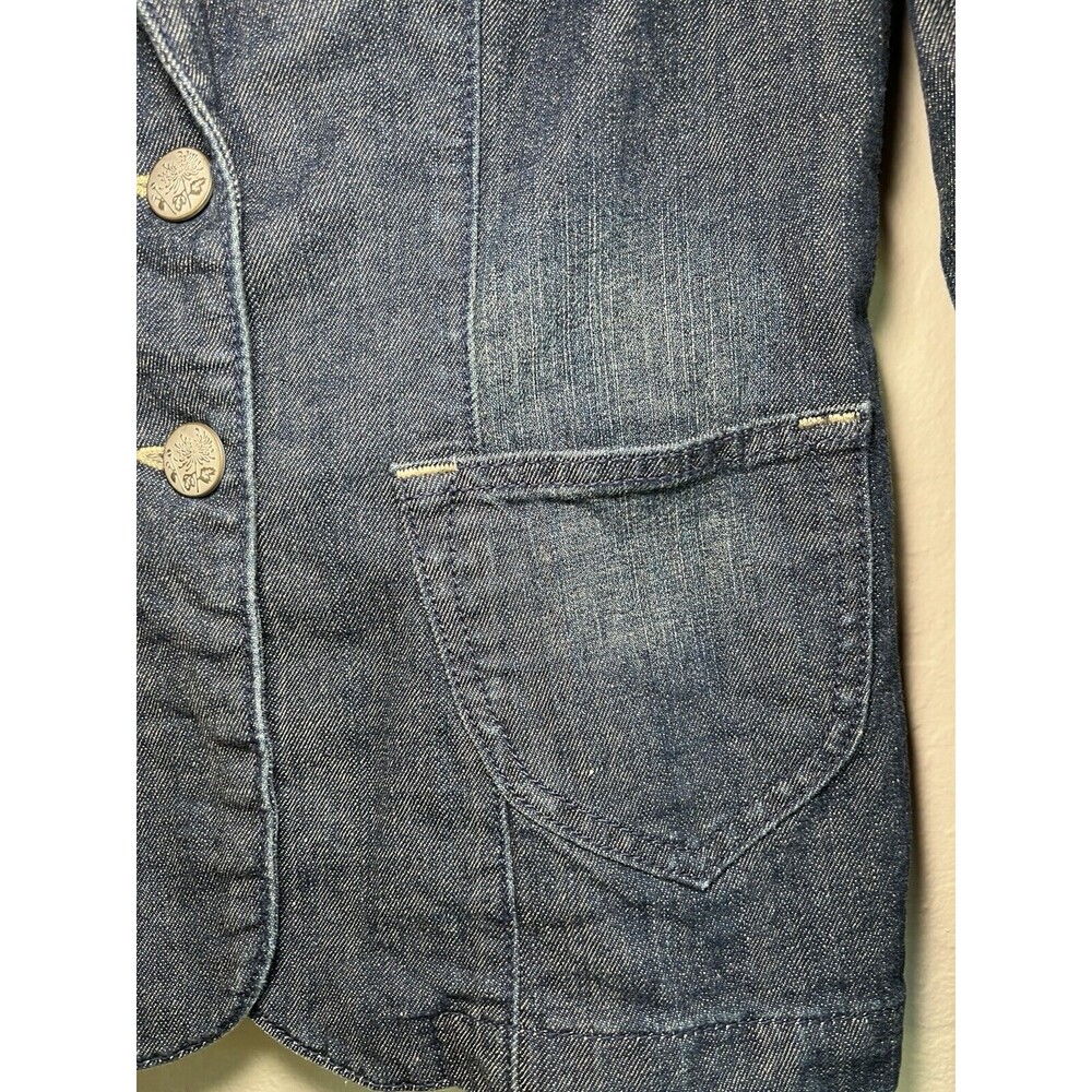 Womens Levi's Jeans Silver Label Denim Jacket With Silver Floral Buttons Sz S - Picture 5 of 11